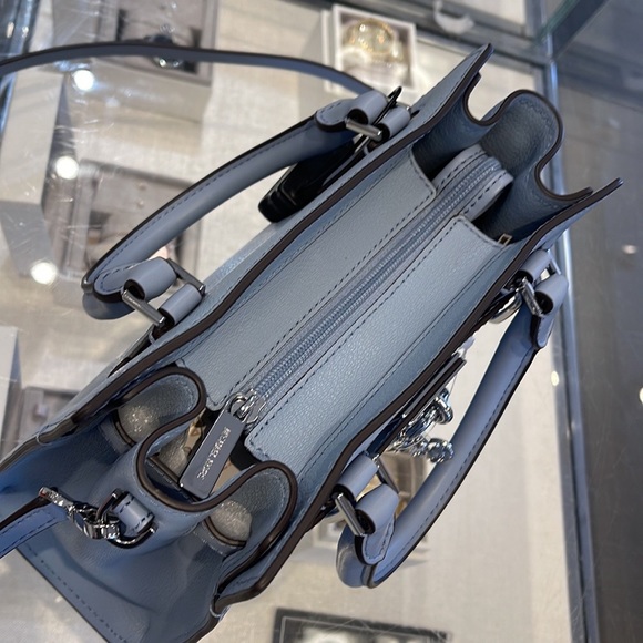 Michael Kors Hamilton Small Satchel Shoulder Crossbody Bag COLOR: Pale Blue - Picture 7 of 16